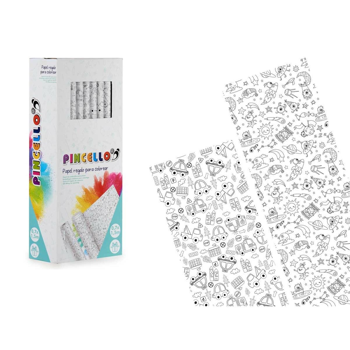 Presentpapper Pincello 80GR - COLOREAR 80GR - COLOREAR 0,7 x 1,5 m Fordon Utomjording (50 antal)-Kontor och Kontorsmaterial, Pappersprodukter för kontoret-Pincello-peaceofhome.se