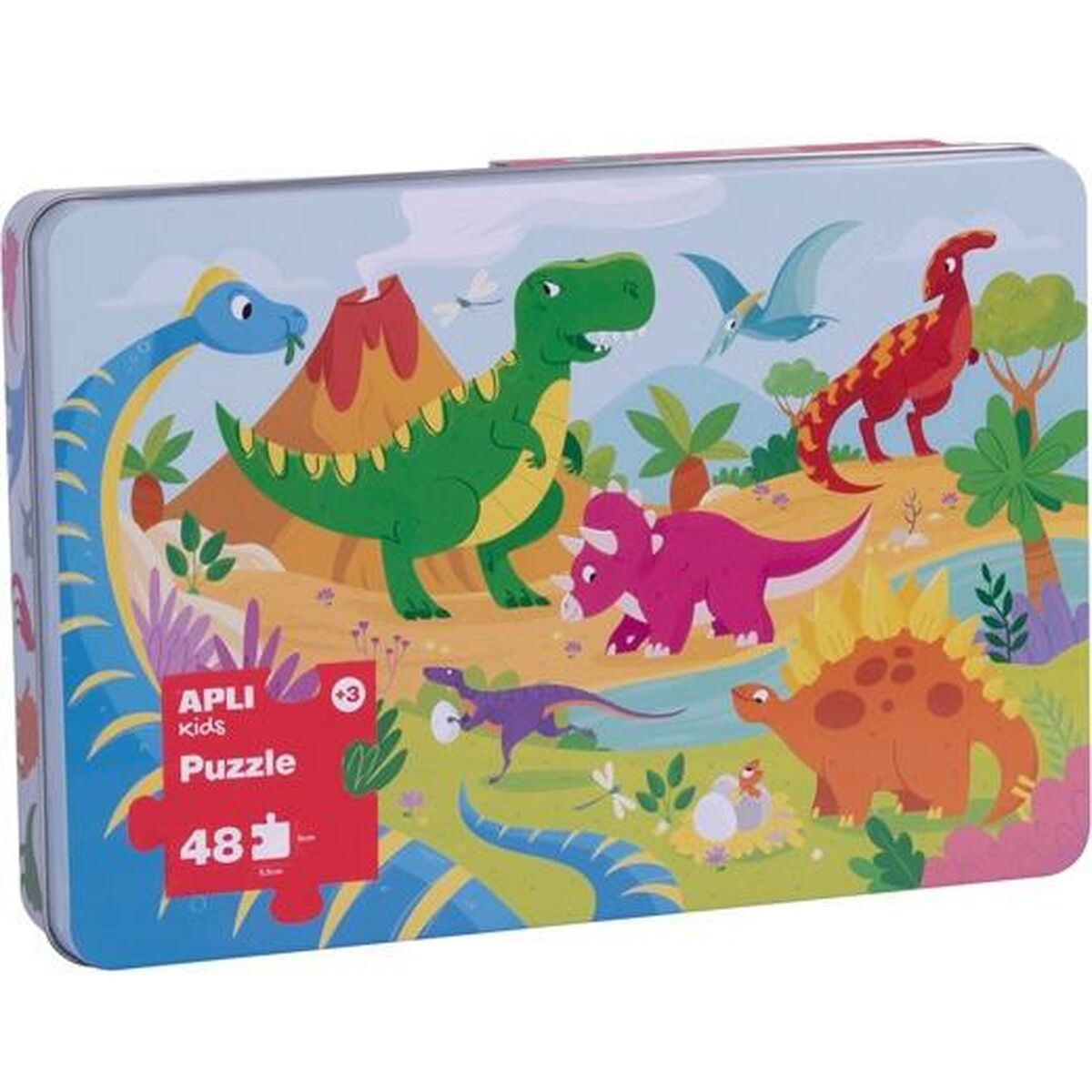 Pussel Apli 48 x 32 cm Dinosaurier 48 Delar (8 antal)-Leksaker och spel, Pussel och hjärngrupper-Apli-peaceofhome.se