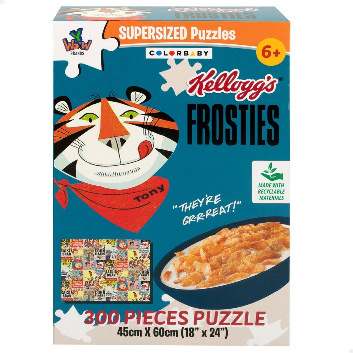 Pussel Colorbaby Kellogg's Frosties 300 Delar 6 antal 60 x 45 x 0,1 cm-Leksaker och spel, Pussel och hjärngrupper-Colorbaby-peaceofhome.se