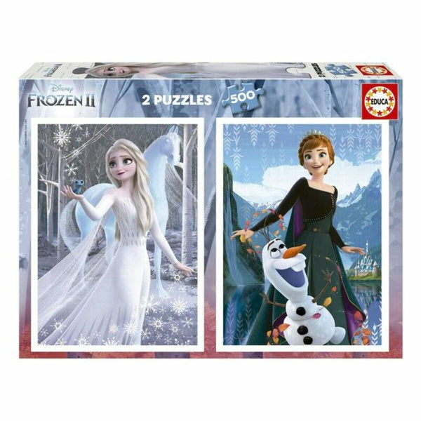 Pussel Educa Frozen II (2 x 500 pcs)-Leksaker och spel, Pussel och hjärngrupper-Educa-peaceofhome.se