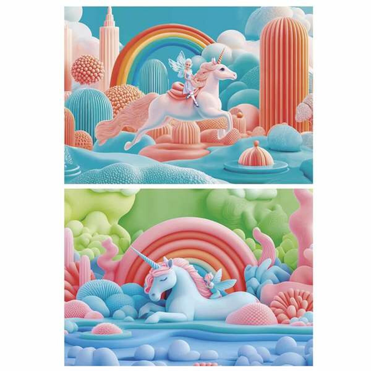 Pussel Educa Magic Unicorns (2 antal)-Leksaker och spel, Pussel och hjärngrupper-Educa-peaceofhome.se