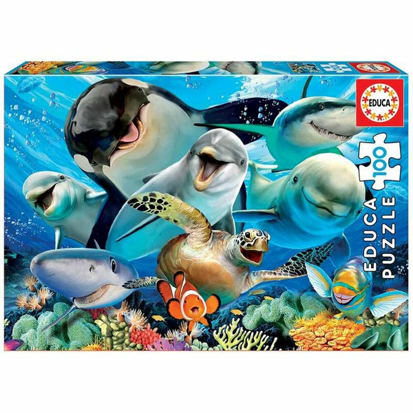 Pussel Educa Selfie Under the Sea (100 pcs)-Leksaker och spel, Pussel och hjärngrupper-Educa-peaceofhome.se