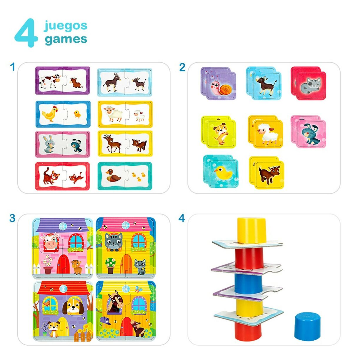 Pussel Lisciani Giochi Carotina Baby 16 x 1 x 16,5 cm Bondgård 4-i-1 (12 antal)-Leksaker och spel, Pussel och hjärngrupper-Lisciani Giochi-peaceofhome.se