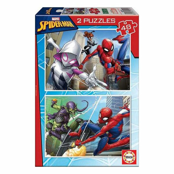 Pussel Spiderman Educa (2 x 48 pcs)-Leksaker och spel, Pussel och hjärngrupper-Educa-peaceofhome.se