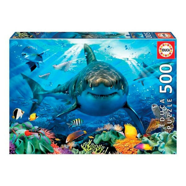 Pussel White Shark Educa (500 pcs)-Leksaker och spel, Pussel och hjärngrupper-Educa-peaceofhome.se