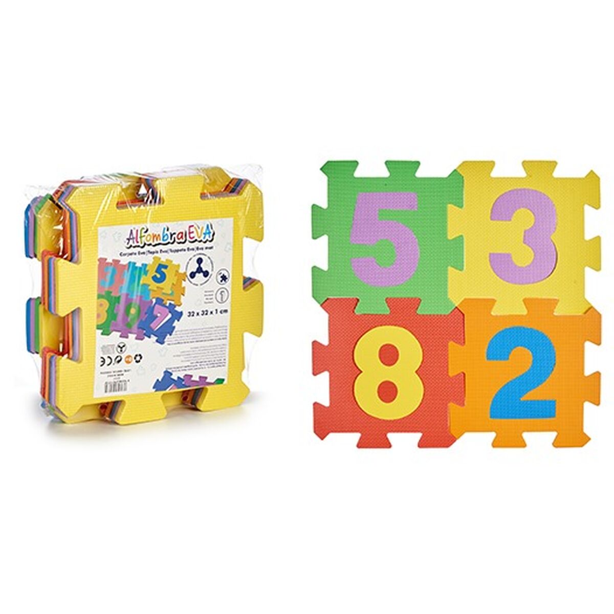 Pusselmatta Multicolour Siffror Eva-gummi (12 antal)-Bebis, Aktiviteter och underhållning-Pincello-peaceofhome.se