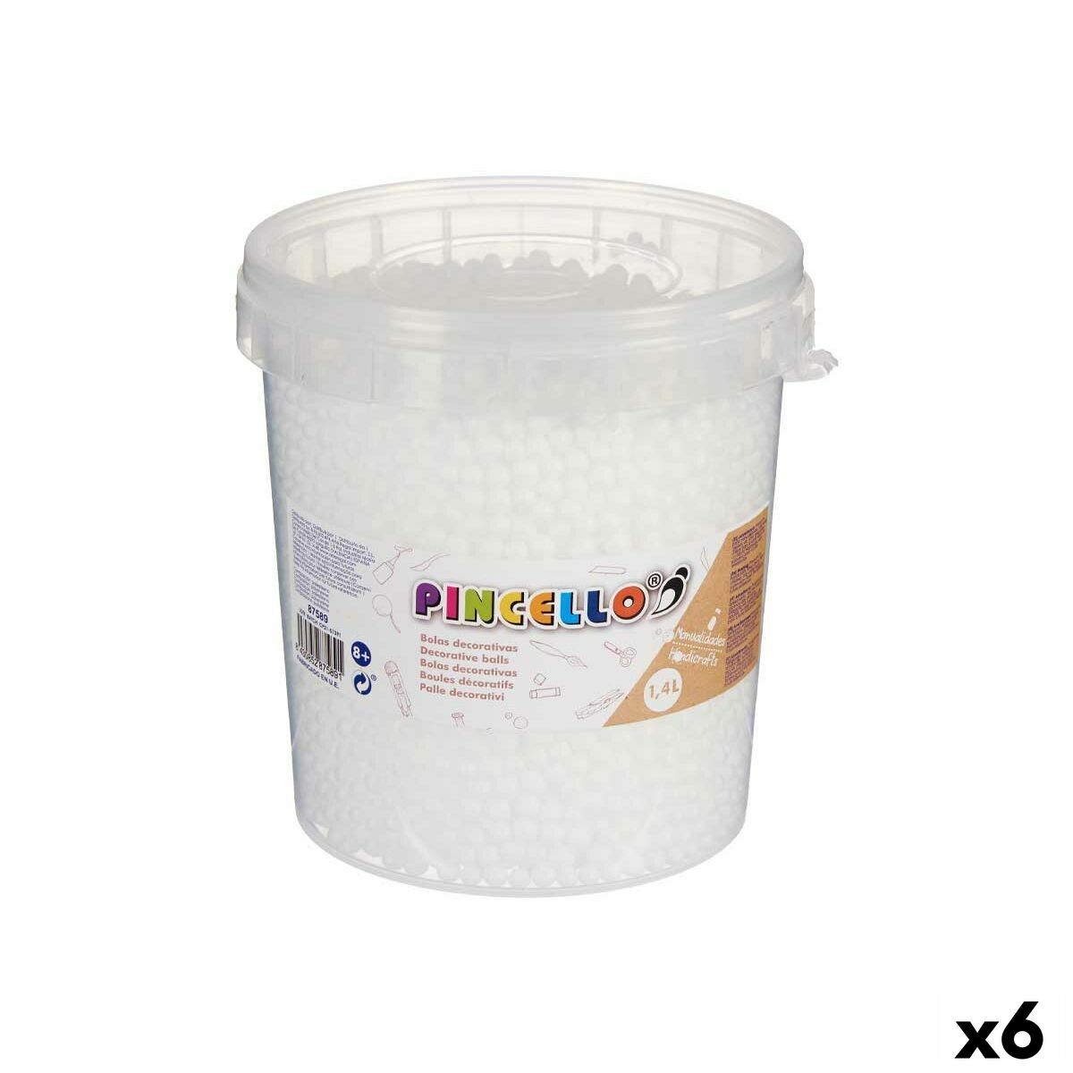 Pysselmaterial Pincello POLIESPAN-BL POLIESPAN-BL 13,5 x 14 x 14 cm Bollar 6 antal-Leksaker och spel, Kreativa aktiviteter-Pincello-peaceofhome.se