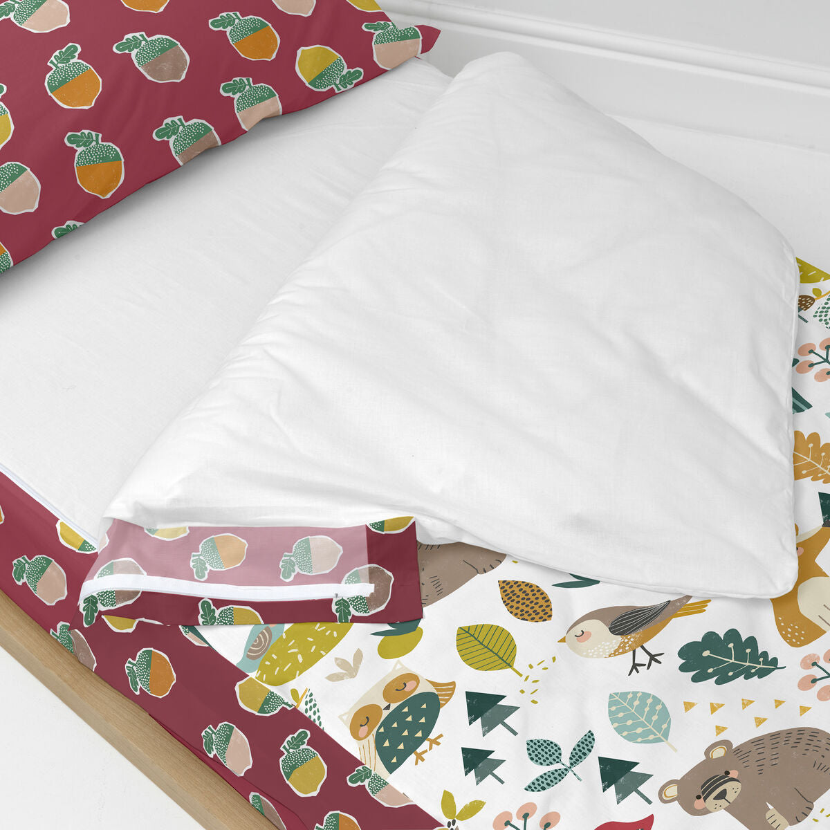 Quiltat täcke utan vadd HappyFriday Moshi Moshi Harvestwood Multicolour 105 x 200 cm-Hem och matlagning, Mjuk inredning-HappyFriday-peaceofhome.se