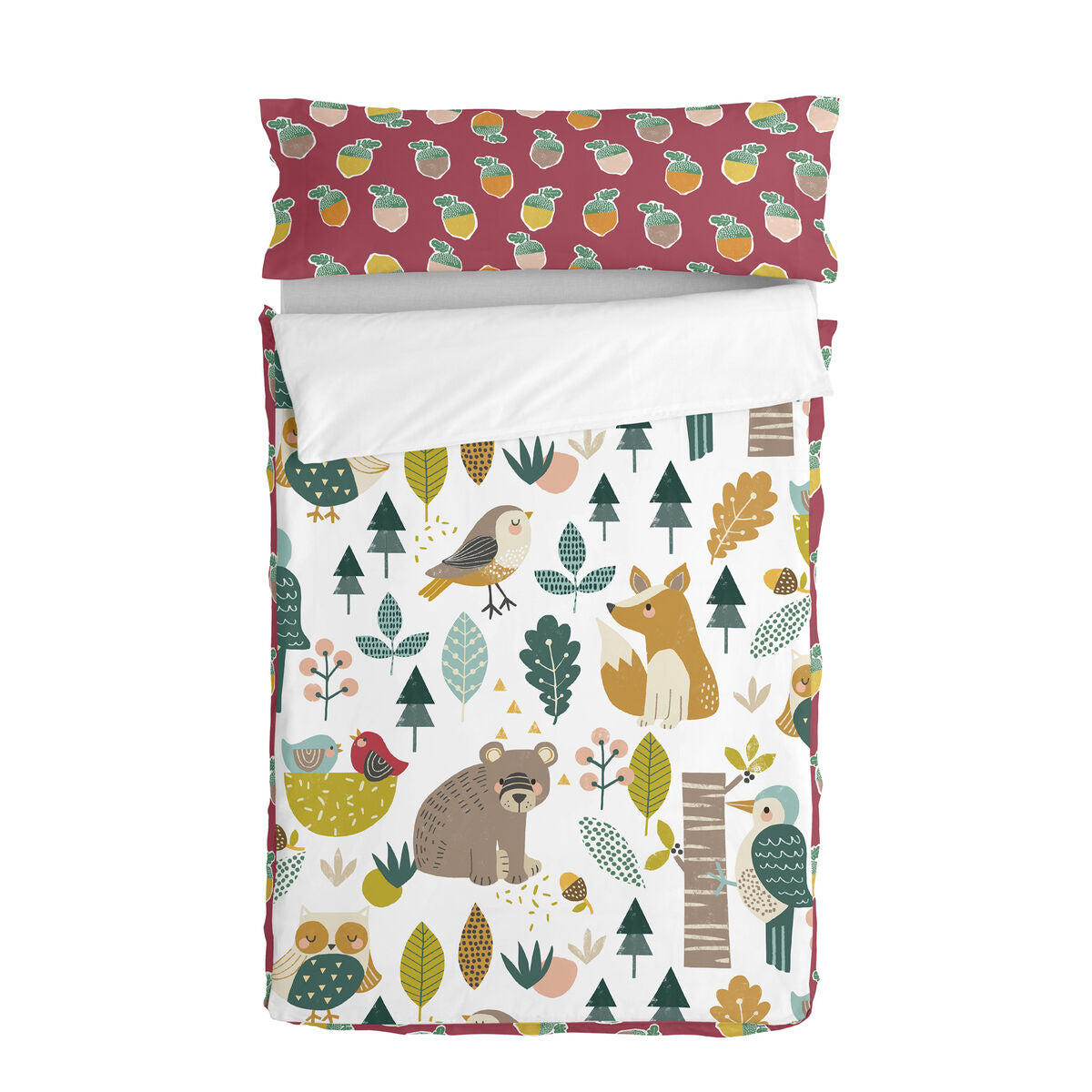 Quiltat täcke utan vadd HappyFriday Moshi Moshi Harvestwood Multicolour 105 x 200 cm-Hem och matlagning, Mjuk inredning-HappyFriday-peaceofhome.se