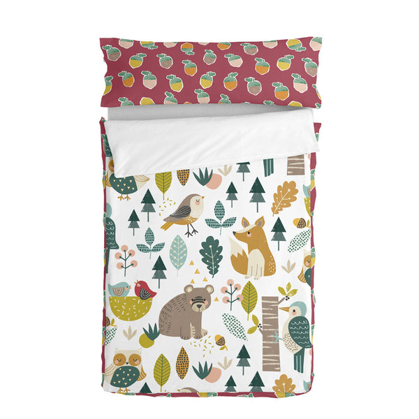 Quiltat täcke utan vadd HappyFriday Moshi Moshi Harvestwood Multicolour 105 x 200 cm-Hem och matlagning, Mjuk inredning-HappyFriday-peaceofhome.se
