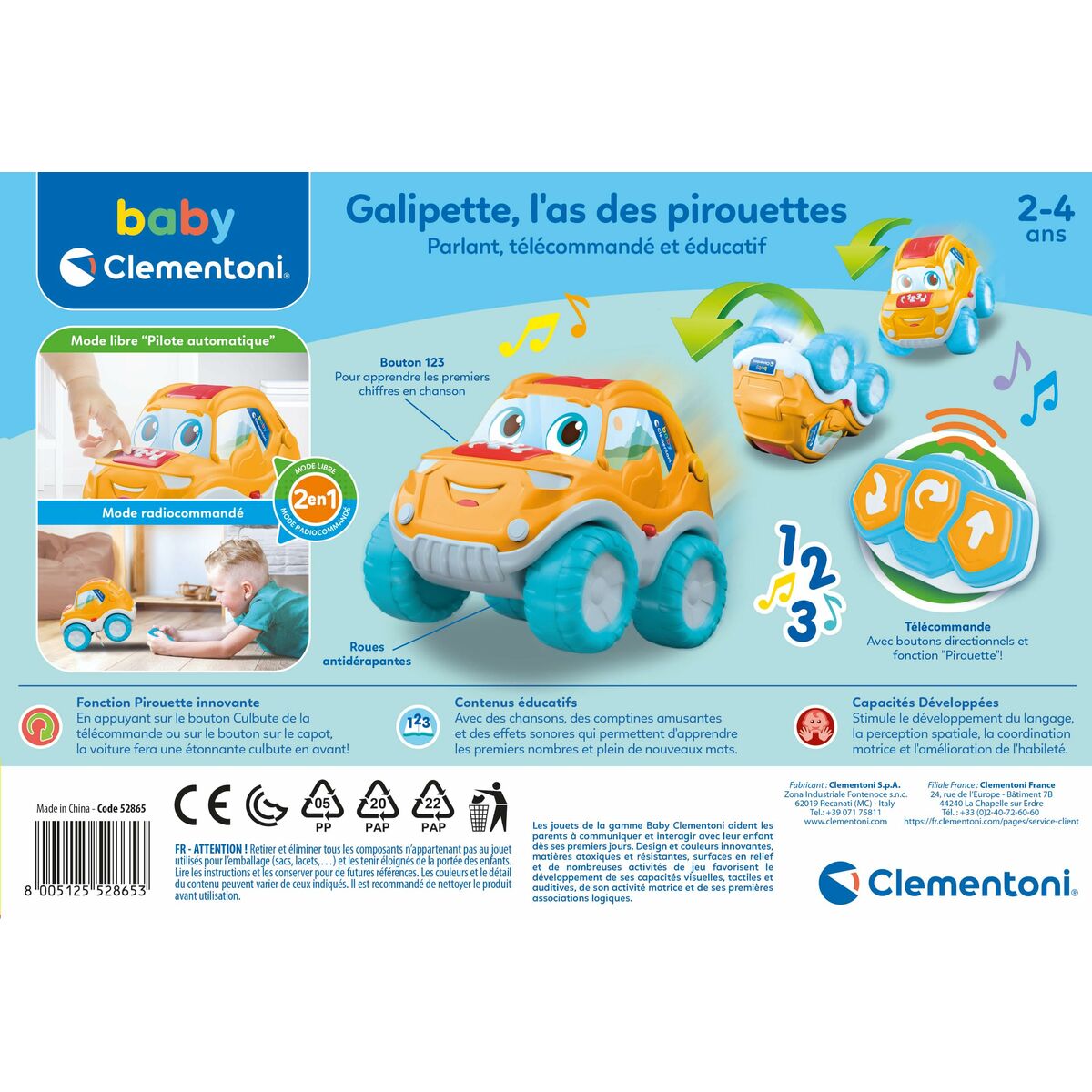 Radiostyrd bil Clementoni Galipette-Leksaker och spel, Fordon-Clementoni-peaceofhome.se