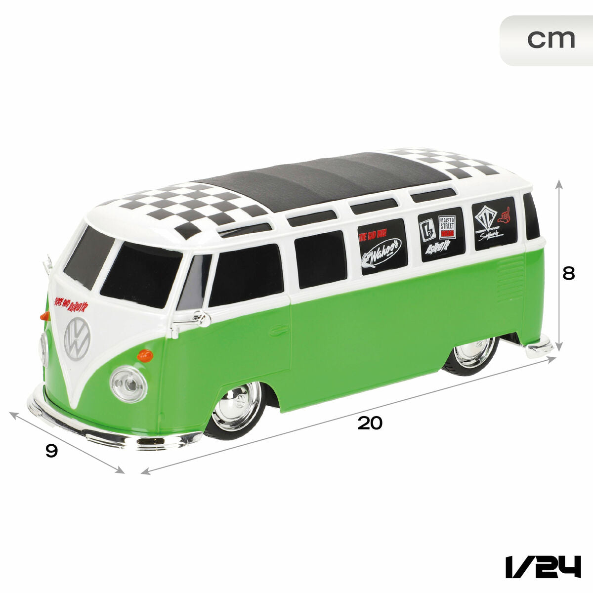 Radiostyrd bil Volkswagen COMBI 20 x 8 x 9 cm (4 antal)-Leksaker och spel, Fordon-Volkswagen-peaceofhome.se