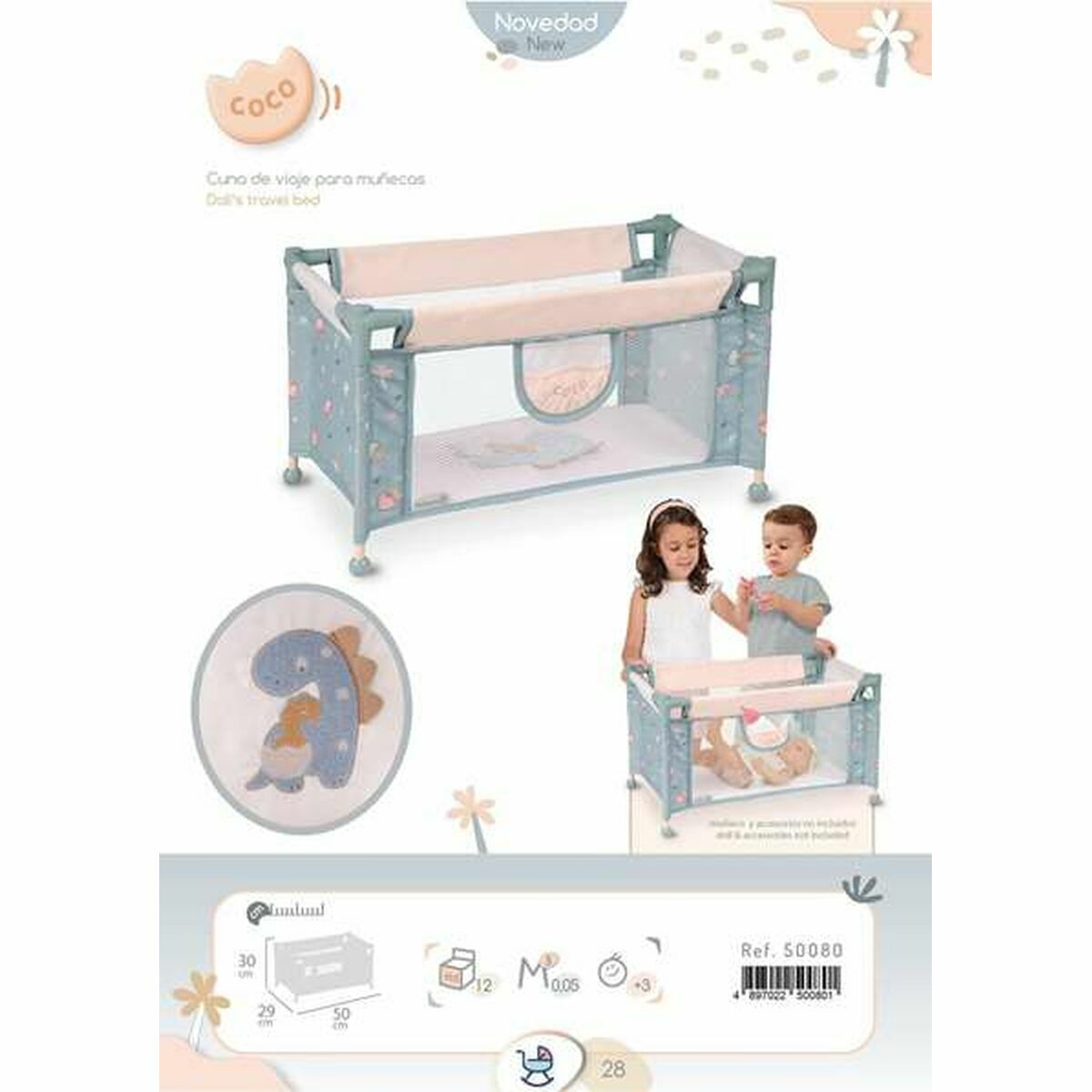 Resesäng för bebis Decuevas 50 x 29 x 30 cm Blå (Renoverade B)-Leksaker och spel, Dockor och tillbehör-Decuevas-peaceofhome.se