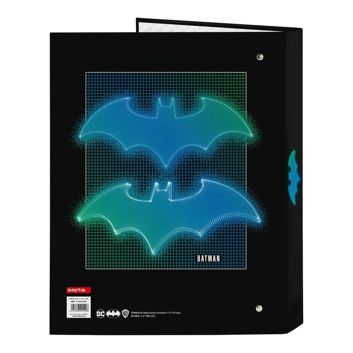 Ringpärm Batman Bat-Tech Svart A4 (26.5 x 33 x 4 cm)-Kontor och Kontorsmaterial, Kontorsmaterial-Batman-peaceofhome.se