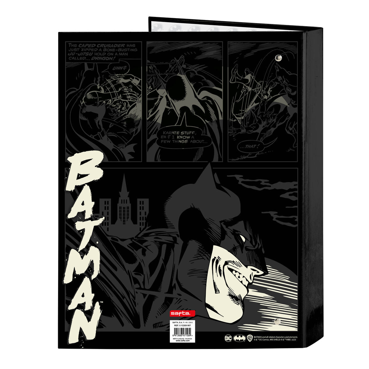 Ringpärm Batman Hero Svart A4 (26.5 x 33 x 4 cm)-Kontor och Kontorsmaterial, Kontorsmaterial-Batman-peaceofhome.se