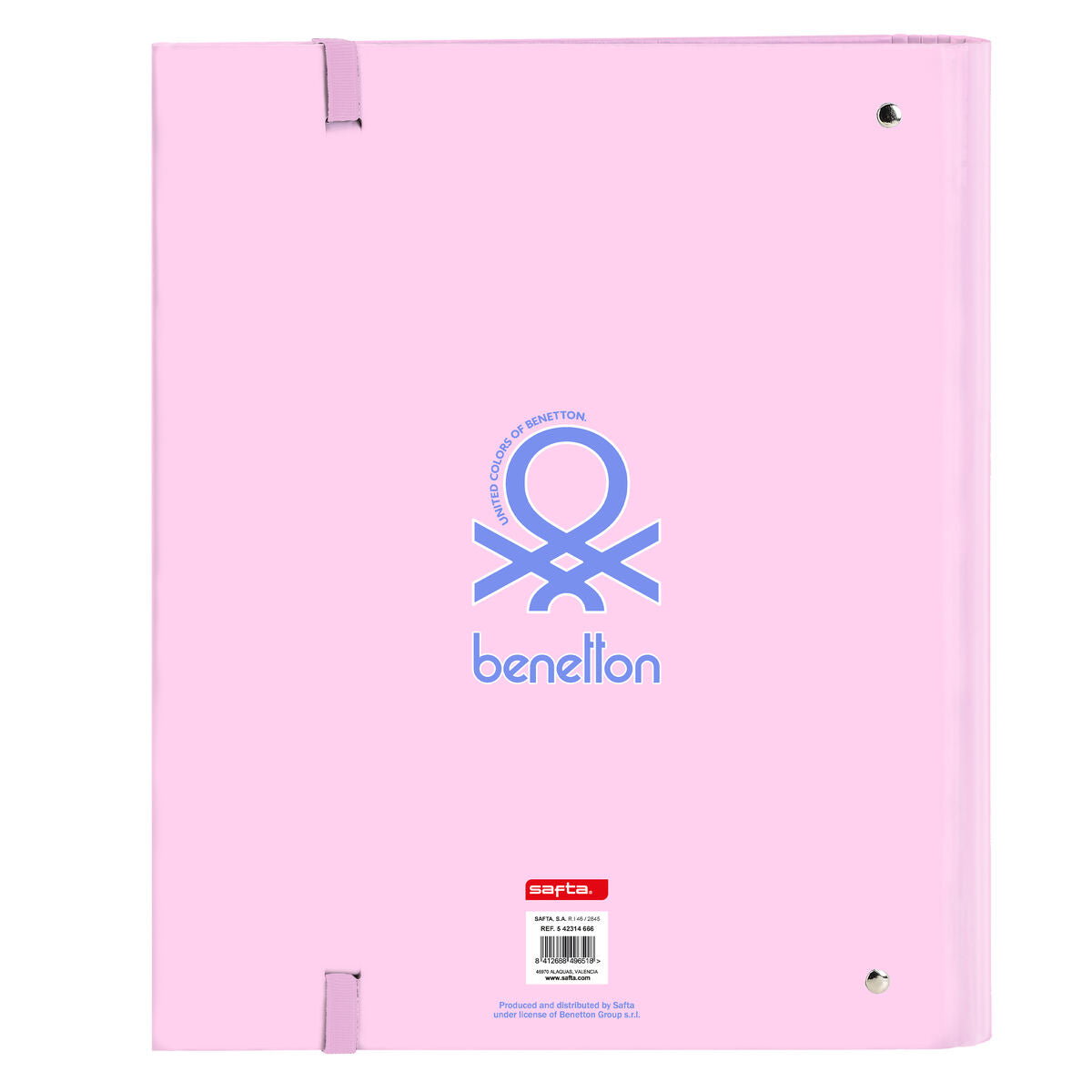 Ringpärm Benetton Pink Rosa (27 x 32 x 3.5 cm)-Kontor och Kontorsmaterial, Kontorsmaterial-Benetton-peaceofhome.se