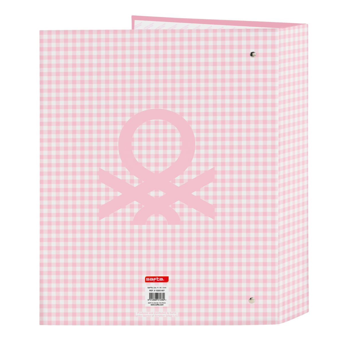 Ringpärm Benetton Vichy Rosa A4 (27 x 33 x 6 cm)-Kontor och Kontorsmaterial, Kontorsmaterial-Benetton-peaceofhome.se