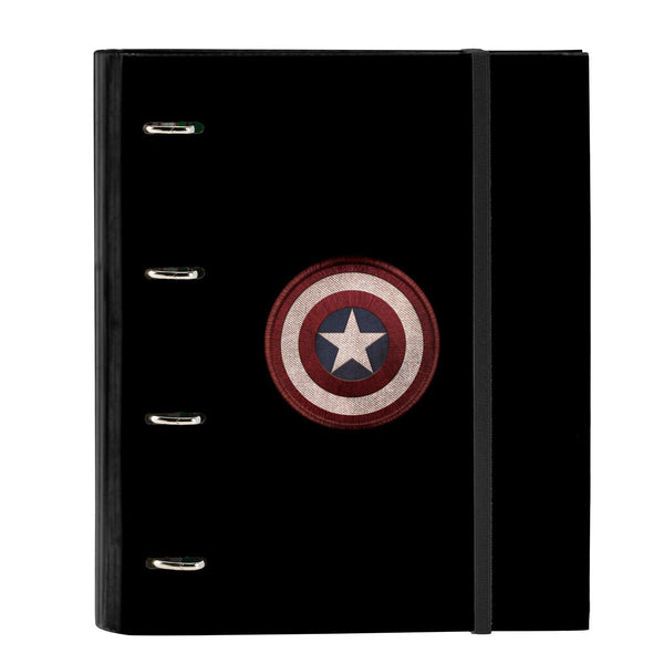 Ringpärm Capitán América Svart (27 x 32 x 3.5 cm)-Kontor och Kontorsmaterial, Kontorsmaterial-Capitán América-peaceofhome.se