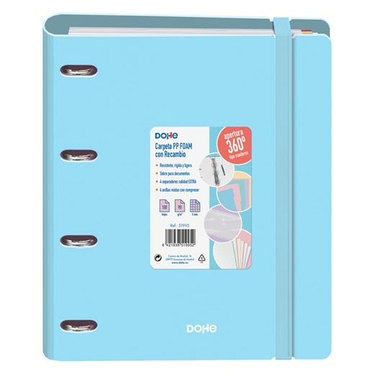 Ringpärm DOHE Pastellblå A4 (12 antal)-Kontor och Kontorsmaterial, Kontorsmaterial-DOHE-peaceofhome.se
