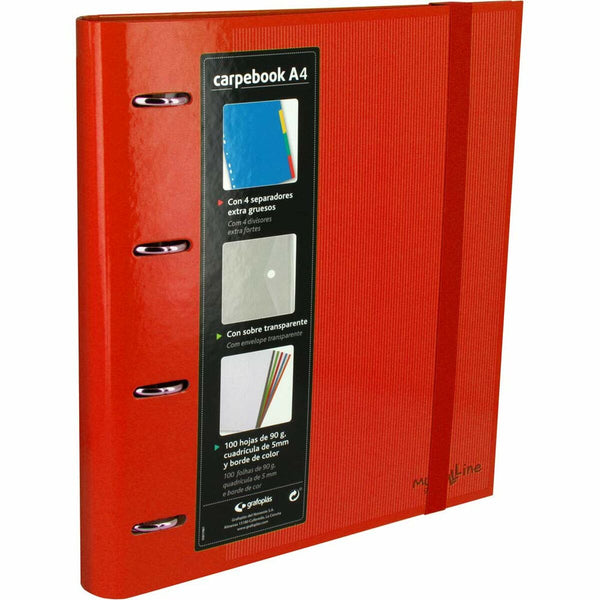 Ringpärm Grafoplas Carpebook Röd 32 x 28 x 4 cm-Kontor och Kontorsmaterial, Kontorsmaterial-Grafoplas-peaceofhome.se