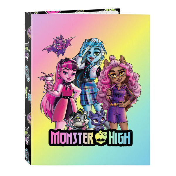 Ringpärm Monster High Creep Svart A4 26.5 x 33 x 4 cm-Kontor och Kontorsmaterial, Kontorsmaterial-Monster High-peaceofhome.se