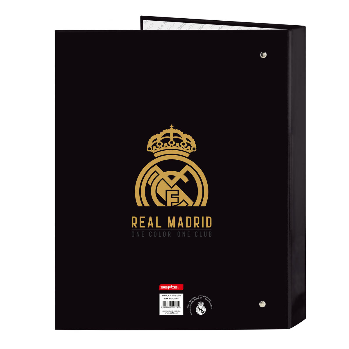 Ringpärm Real Madrid C.F. Svart A4 26.5 x 33 x 4 cm-Kontor och Kontorsmaterial, Kontorsmaterial-Real Madrid C.F.-peaceofhome.se
