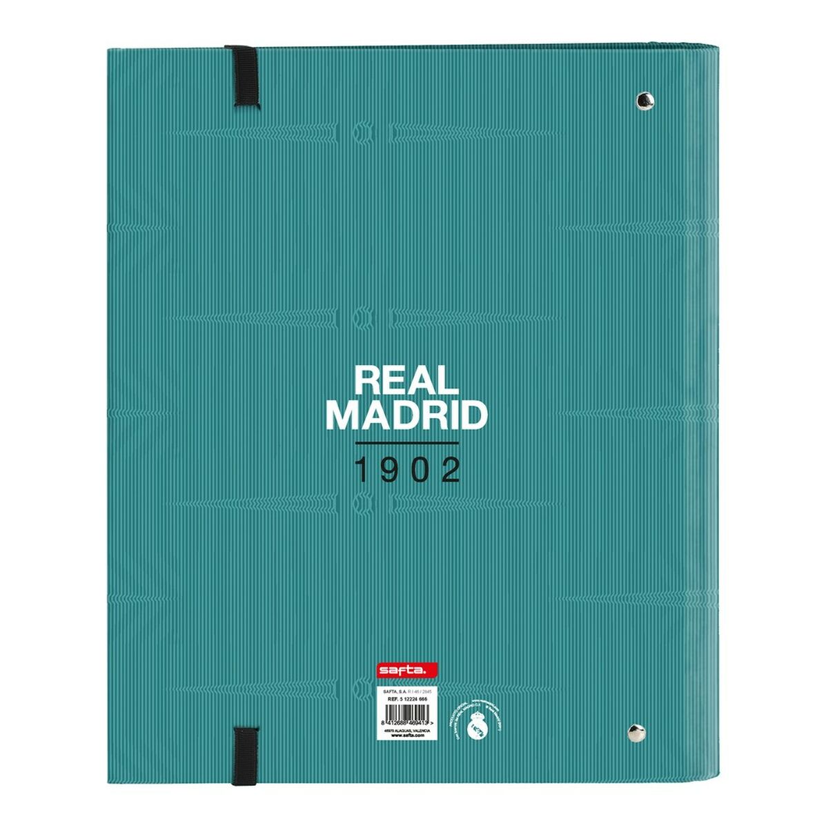 Ringpärm Real Madrid C.F. Vit Turkosgrön 27 x 32 x 3.5 cm (30 mm)-Kontor och Kontorsmaterial, Kontorsmaterial-Real Madrid C.F.-peaceofhome.se