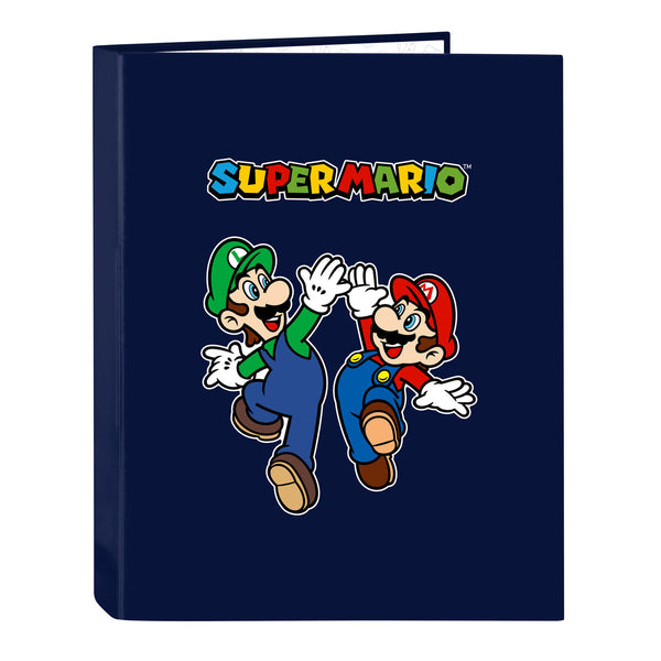 Ringpärm Super Mario 26.5 x 33 x 4 cm Marinblå A4-Kontor och Kontorsmaterial, Kontorsmaterial-Super Mario-peaceofhome.se