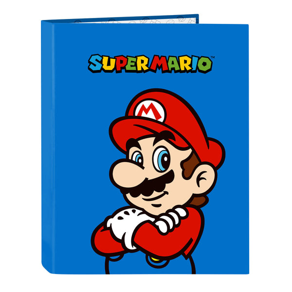 Ringpärm Super Mario Play Blå Röd A4 26.5 x 33 x 4 cm-Kontor och Kontorsmaterial, Kontorsmaterial-Super Mario-peaceofhome.se