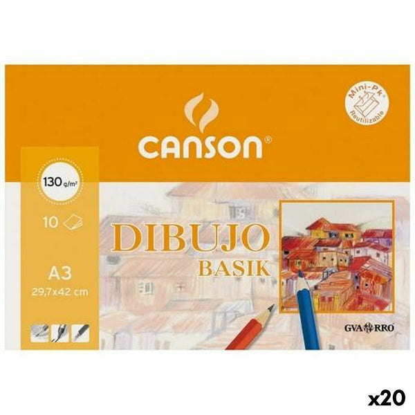 Ritblock Canson Basik 10 Blad (20 antal)-Kontor och Kontorsmaterial, Pappersprodukter för kontoret-Canson-peaceofhome.se