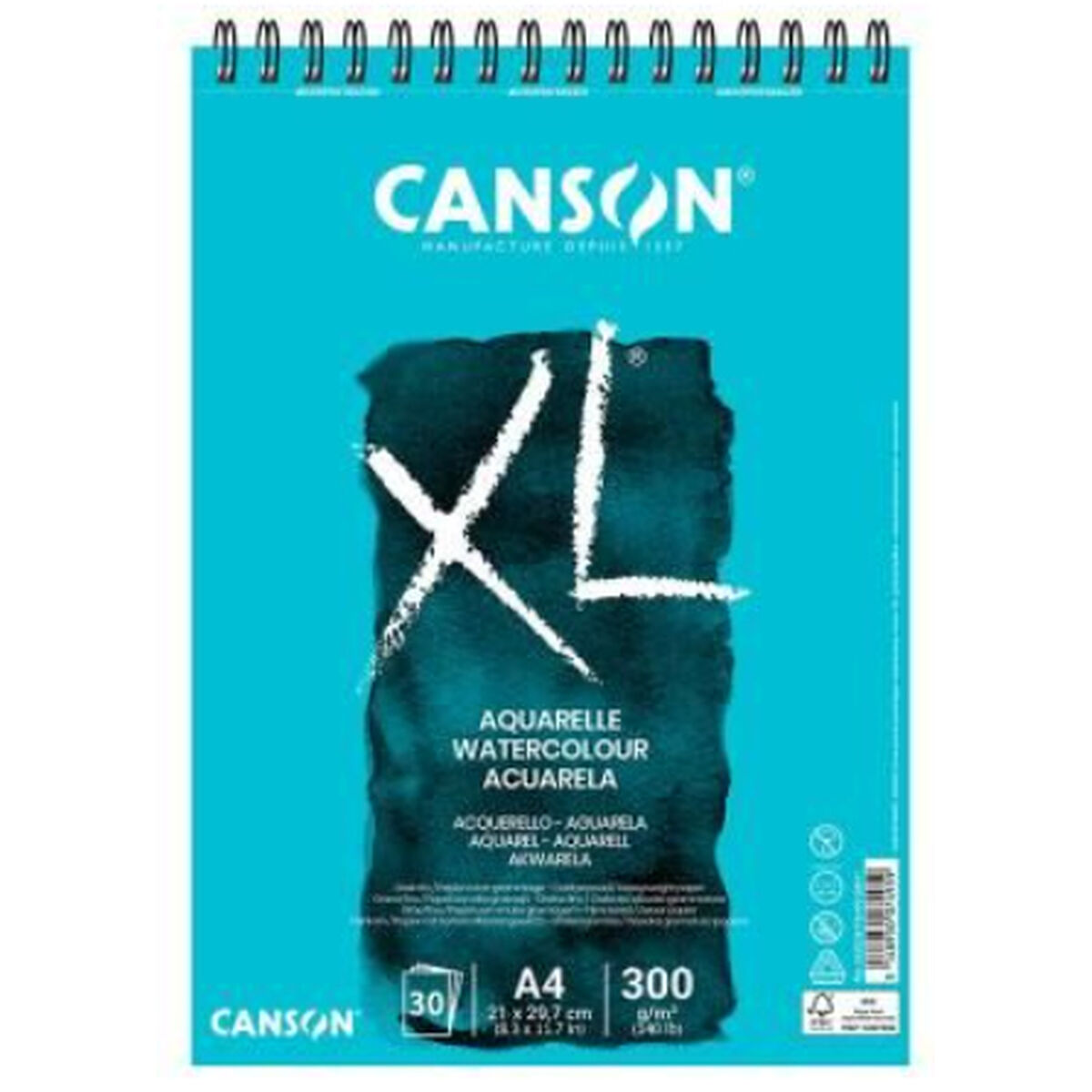 Ritblock Canson XL Aquarelle 20 Blad Vit A5 5 antal 300 g/m² 148 x 210 mm-Hem och matlagning, Sömnad och hantverk-Canson-peaceofhome.se
