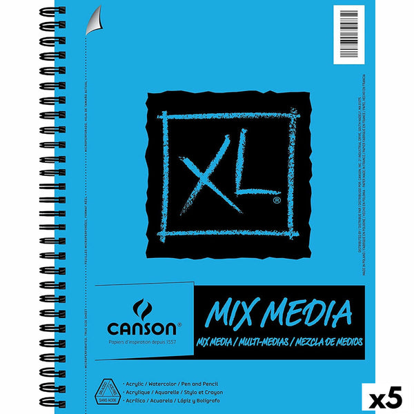 Ritblock Canson XL Mix Media Vit A4 Papper 5 antal 30 Blad 300 g/m²-Hem och matlagning, Sömnad och hantverk-Canson-peaceofhome.se