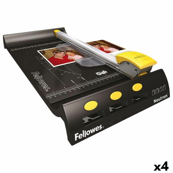 Rullklippare Fellowes NEUTRON Svart Silvrig A4 (4 antal)-Kontor och Kontorsmaterial, Kontorsmaterial-Fellowes-peaceofhome.se