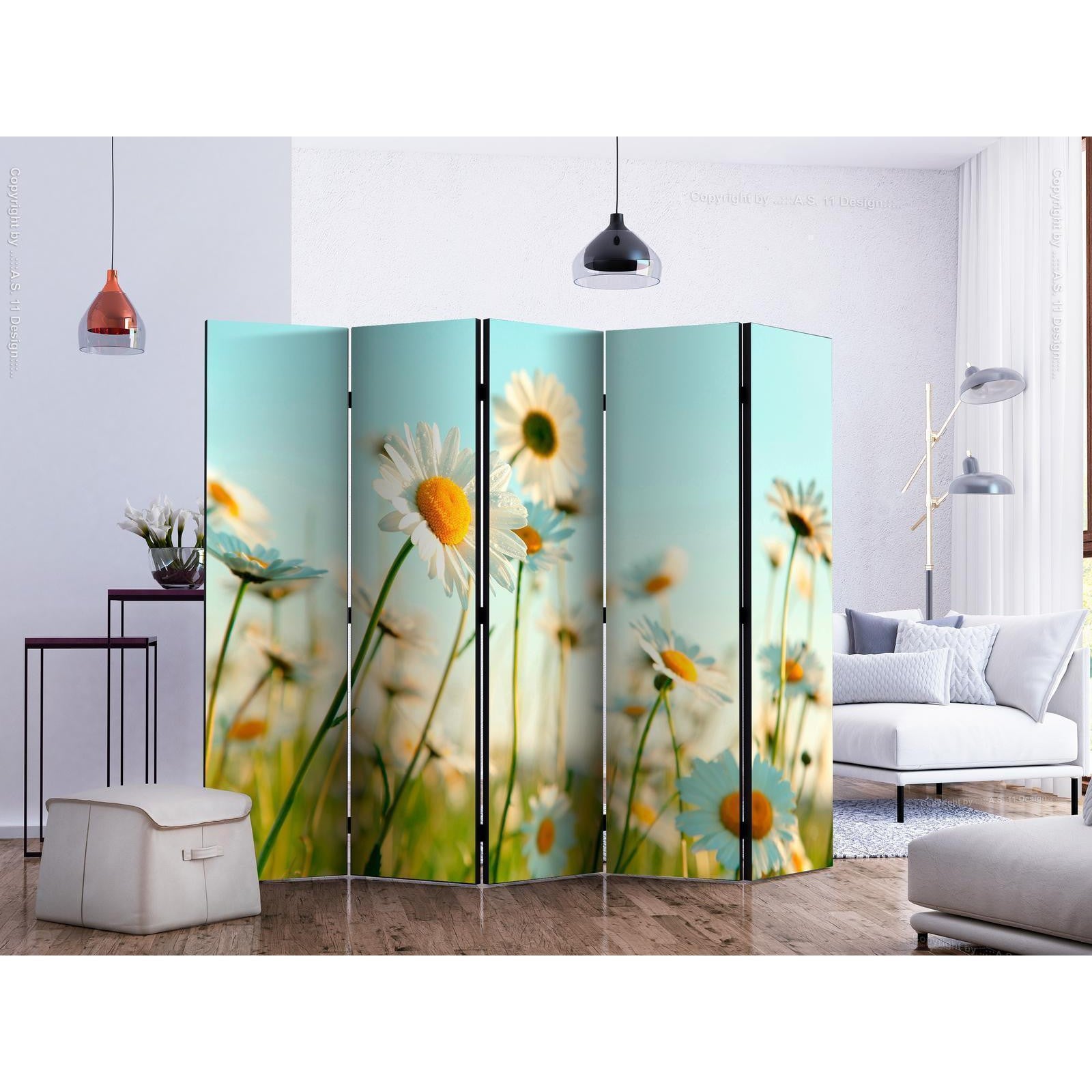 Rumsavdelare - Daisies - spring meadow II-Rumsavdelare-Artgeist-peaceofhome.se