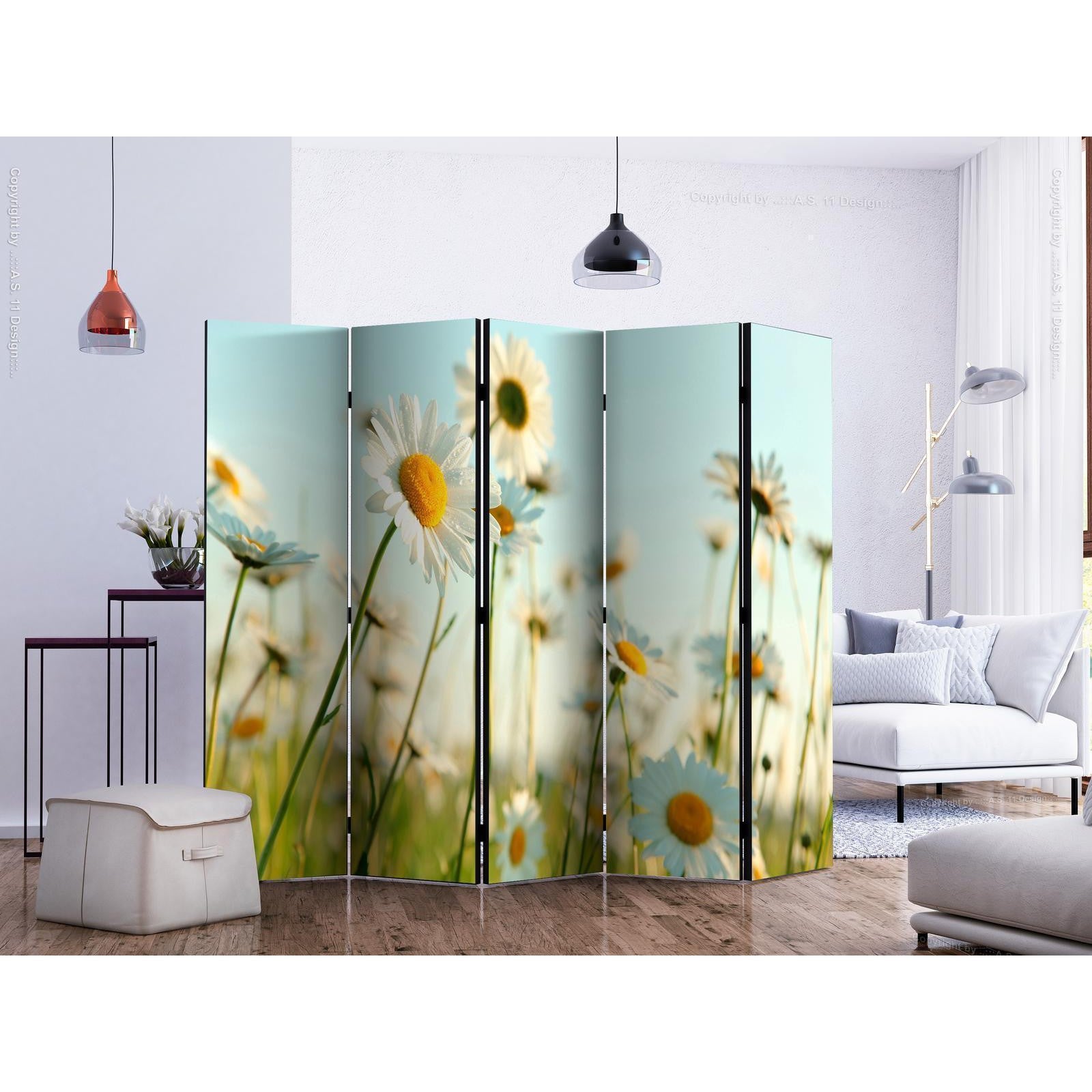 Rumsavdelare - Daisies - spring meadow II-Rumsavdelare-Artgeist-peaceofhome.se