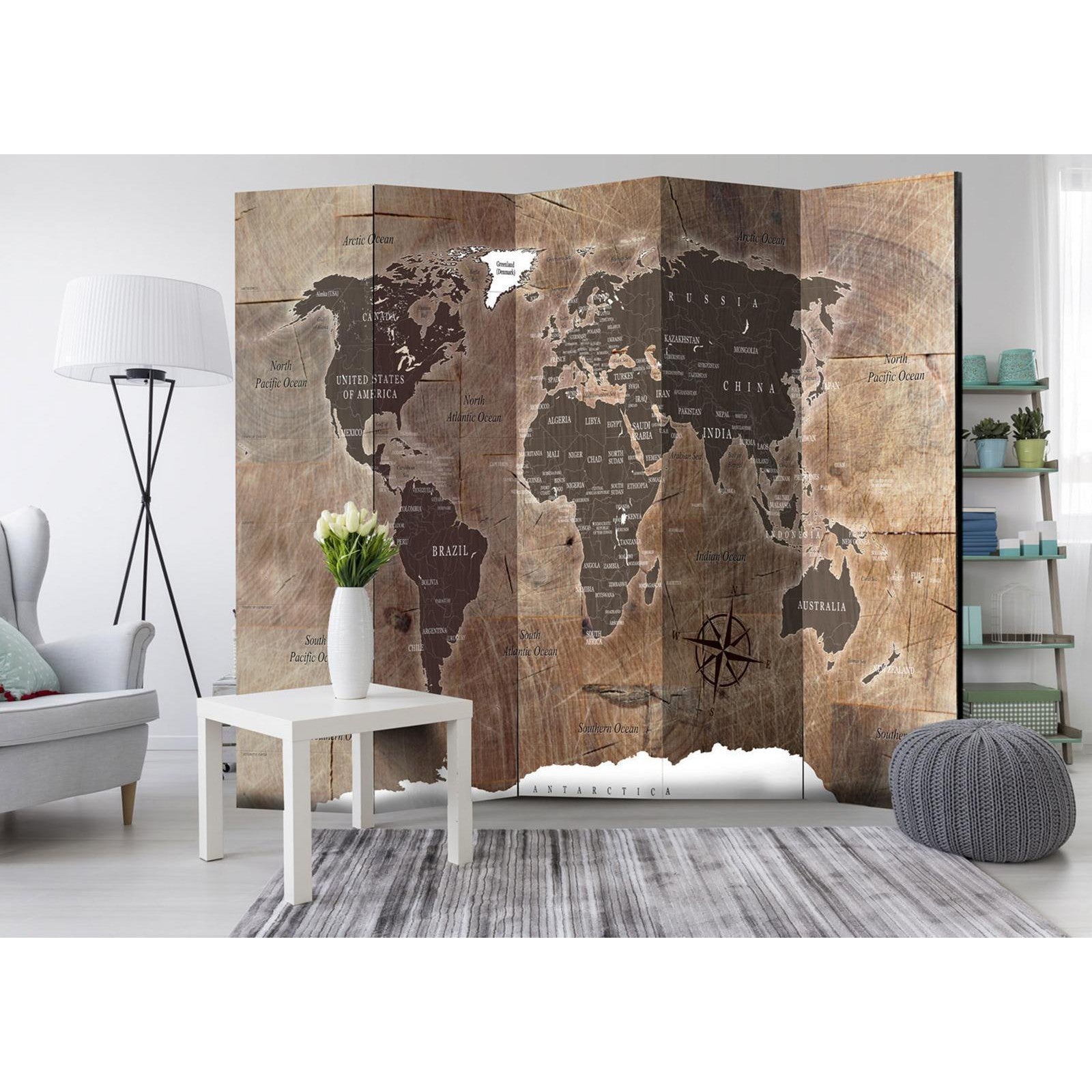 Rumsavdelare - Map on the wood-Rumsavdelare-Artgeist-peaceofhome.se