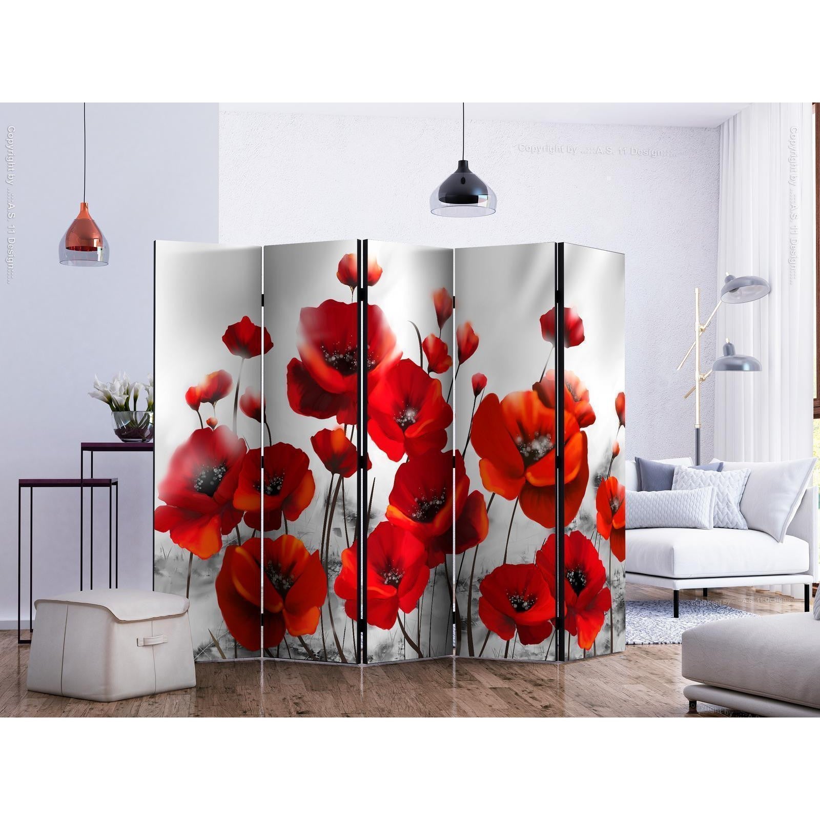 Rumsavdelare - Poppies in the Moonlight II-Rumsavdelare-Artgeist-peaceofhome.se