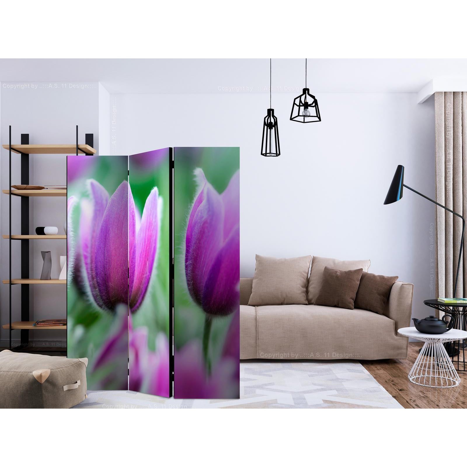 Rumsavdelare - Purple spring tulips-Rumsavdelare-Artgeist-peaceofhome.se