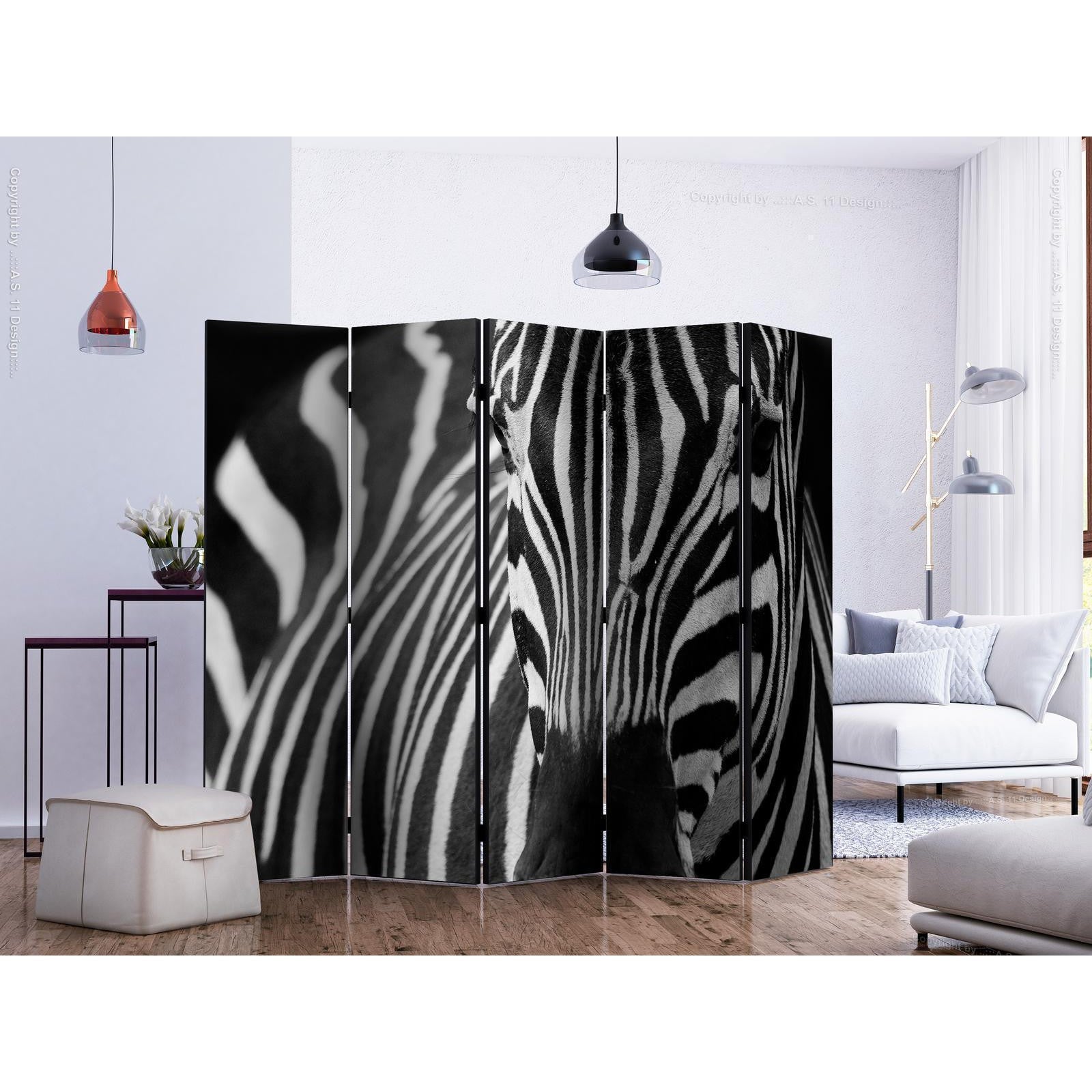 Rumsavdelare - White with black stripes II-Rumsavdelare-Artgeist-peaceofhome.se