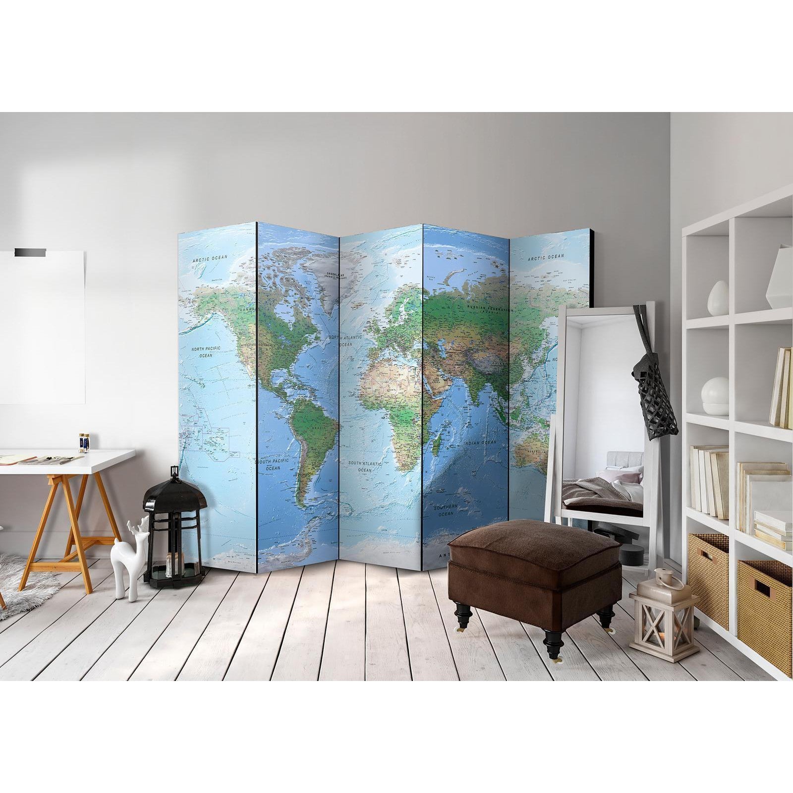 Rumsavdelare - World Map-Rumsavdelare-Artgeist-peaceofhome.se