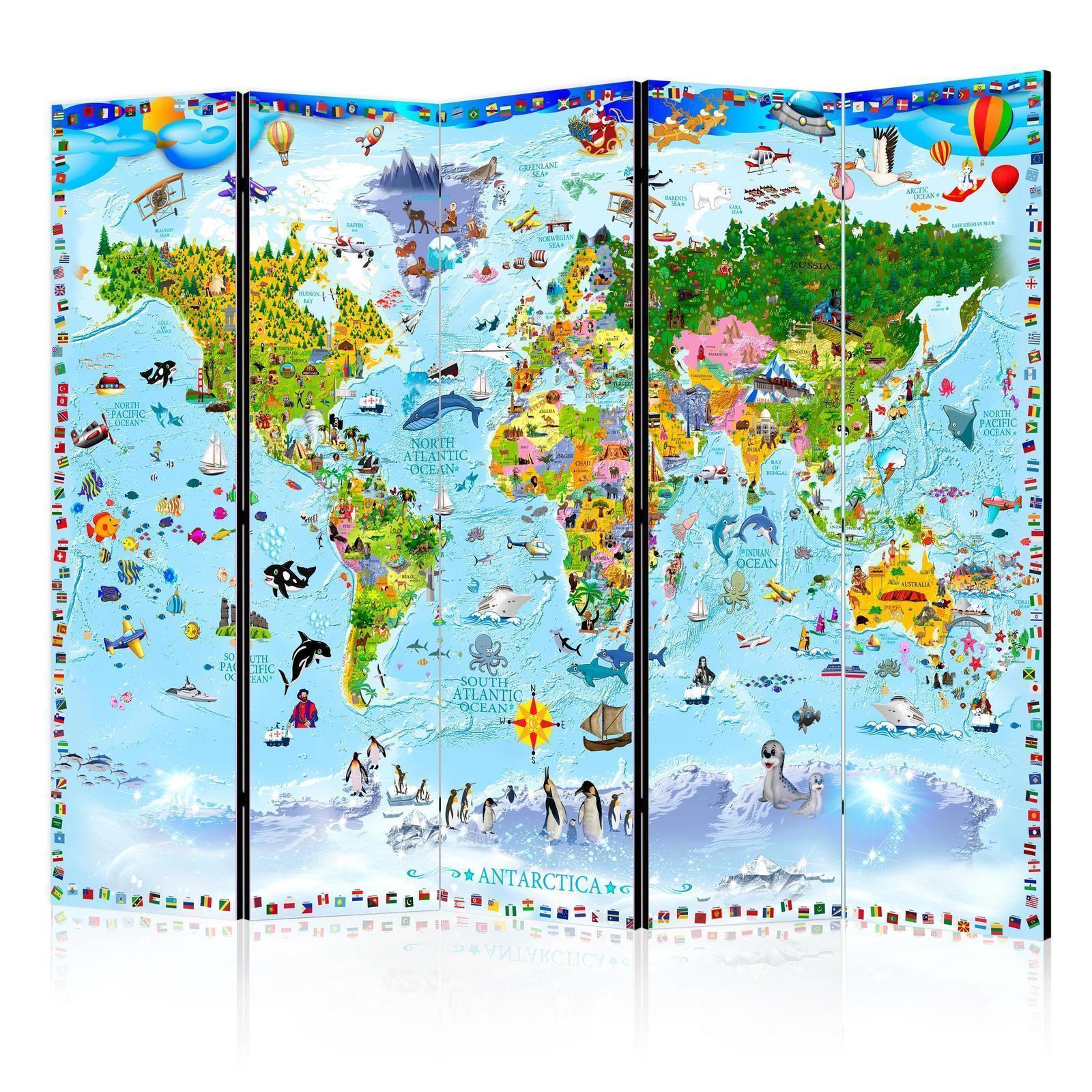 Rumsavdelare - World Map for Kids II-Rumsavdelare-Artgeist-peaceofhome.se