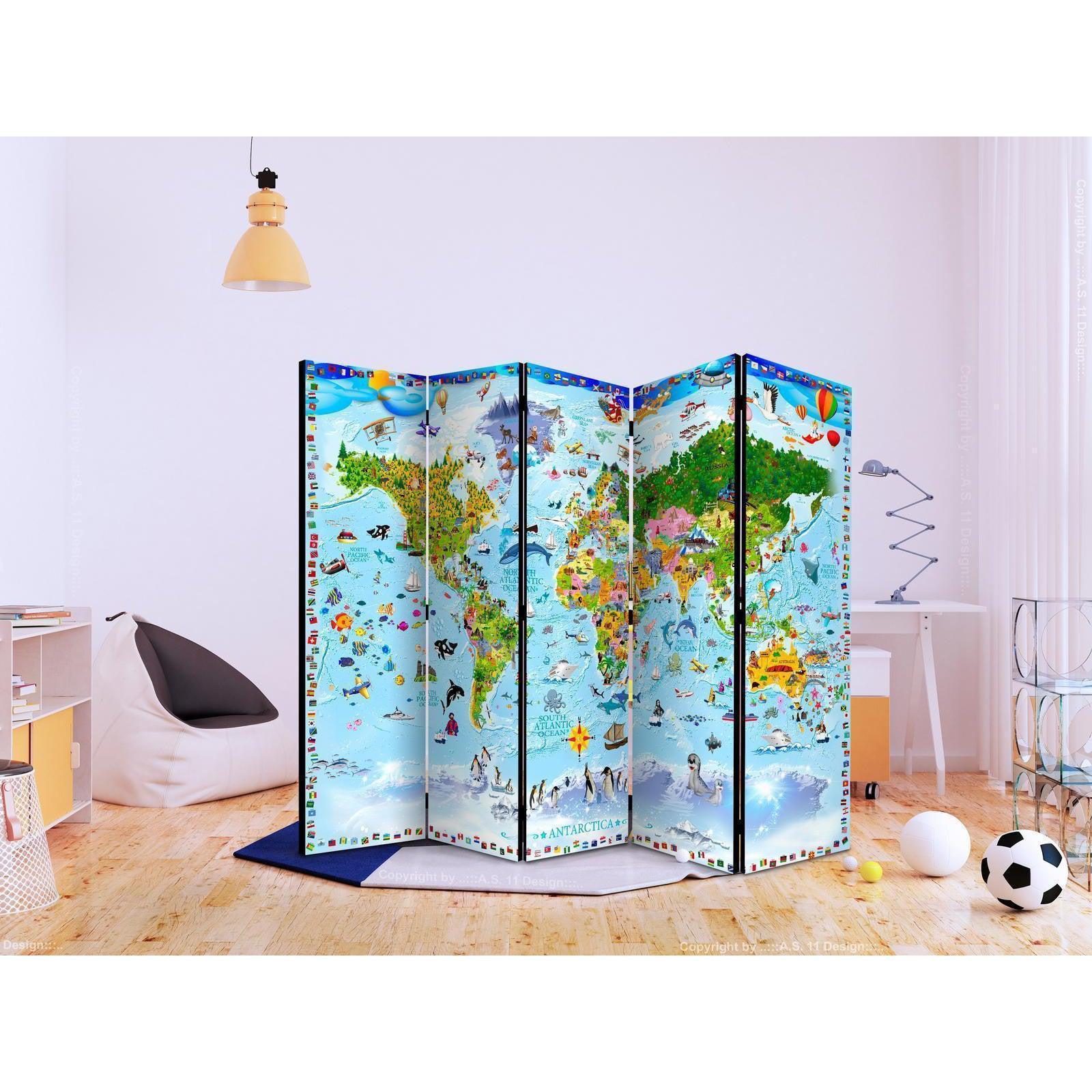 Rumsavdelare - World Map for Kids II-Rumsavdelare-Artgeist-peaceofhome.se