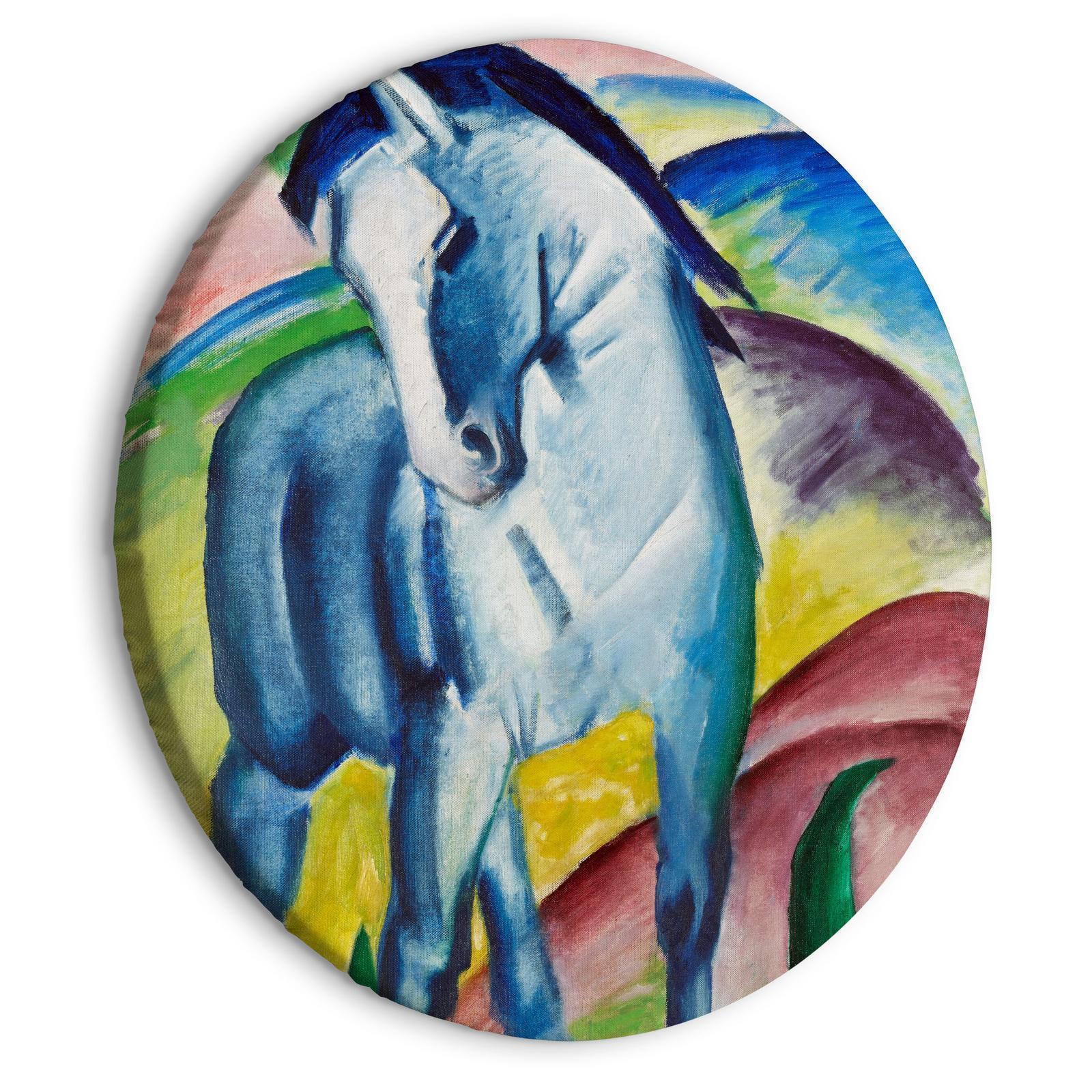 Rund tavla - Blue Horse (Franz Marc)-Runda tavlor-Artgeist-peaceofhome.se