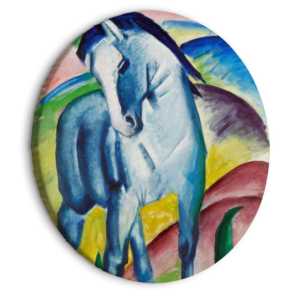 Rund tavla - Blue Horse (Franz Marc)-Runda tavlor-Artgeist-peaceofhome.se