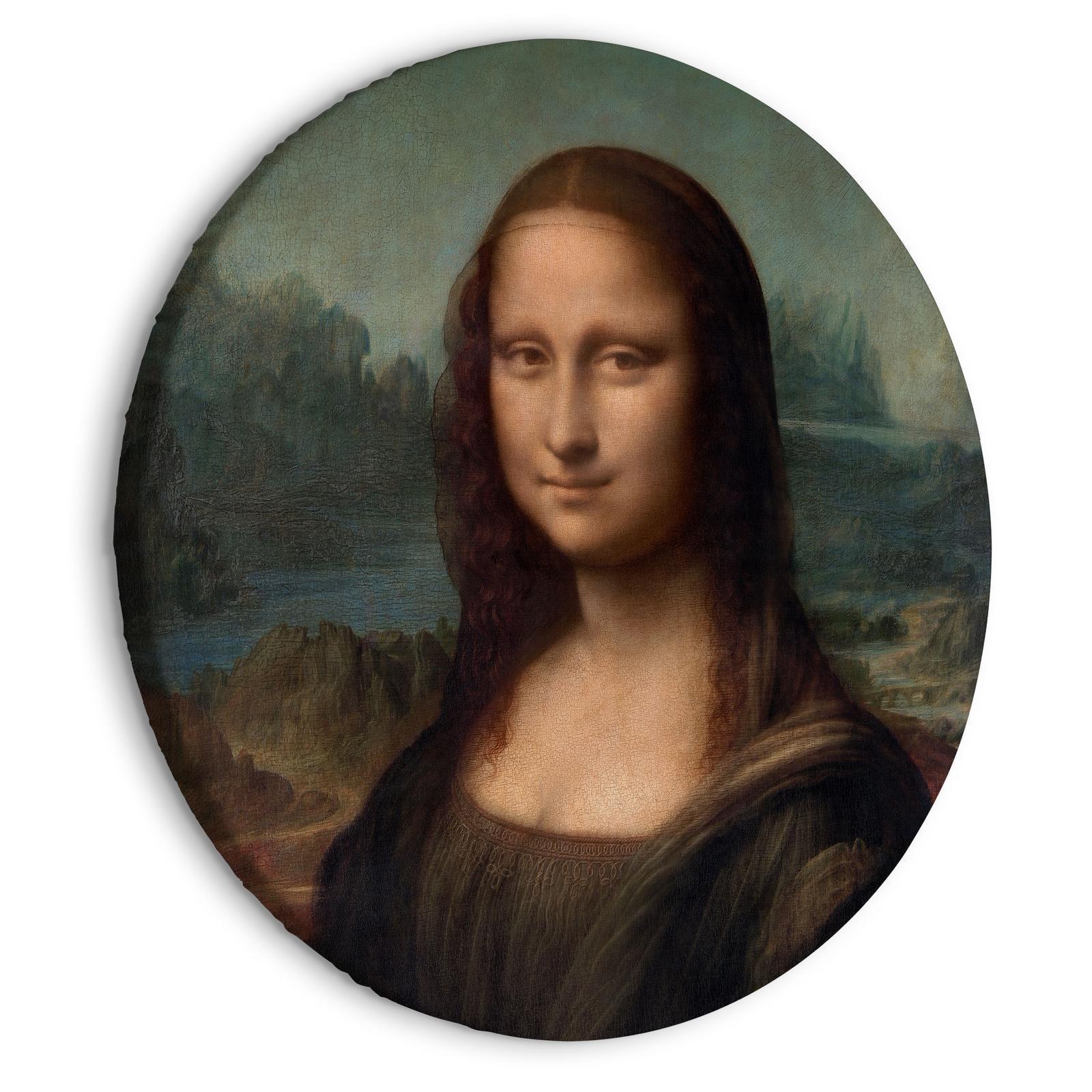 Rund tavla - Leonardo Da Vinci - Gioconda - Painted Portrait of the Mona Lisa-Runda tavlor-Artgeist-peaceofhome.se