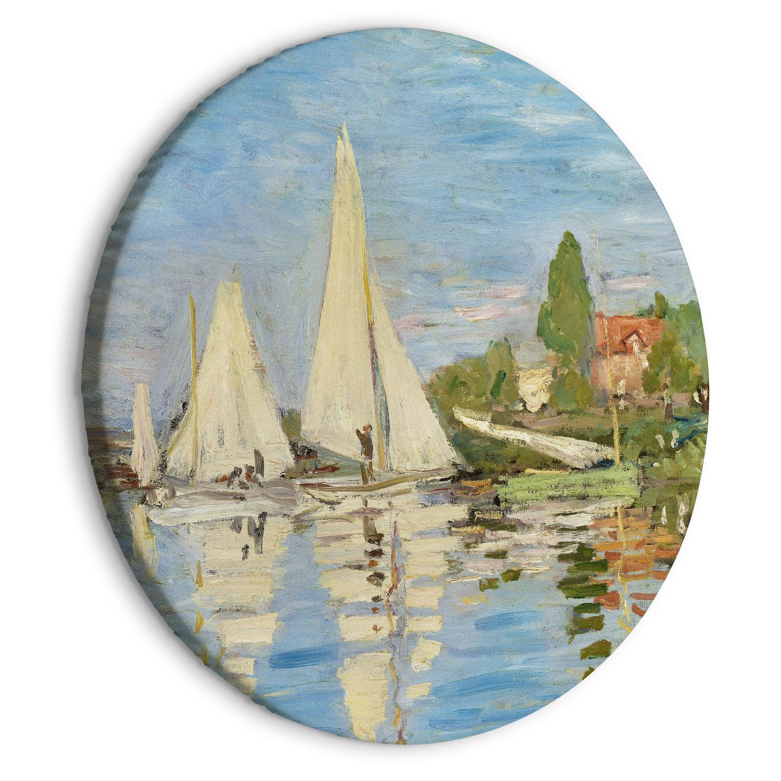 Rund tavla - Regatta in Argenteuil, Claude Monet - The Landscape of Sailboats on the River-Runda tavlor-Artgeist-peaceofhome.se