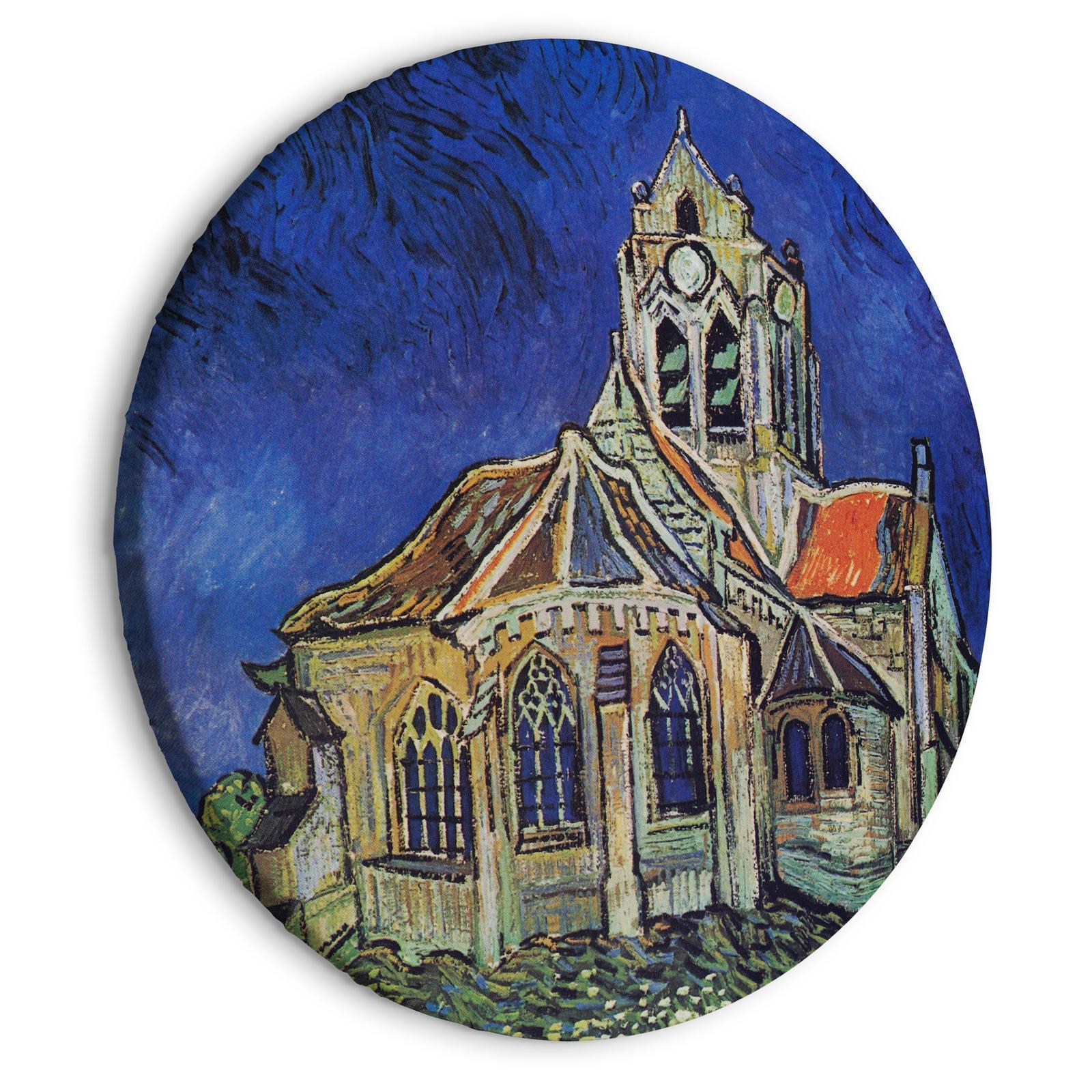 Rund tavla - The Church at Auvers (Vincent van Gogh)-Runda tavlor-Artgeist-peaceofhome.se