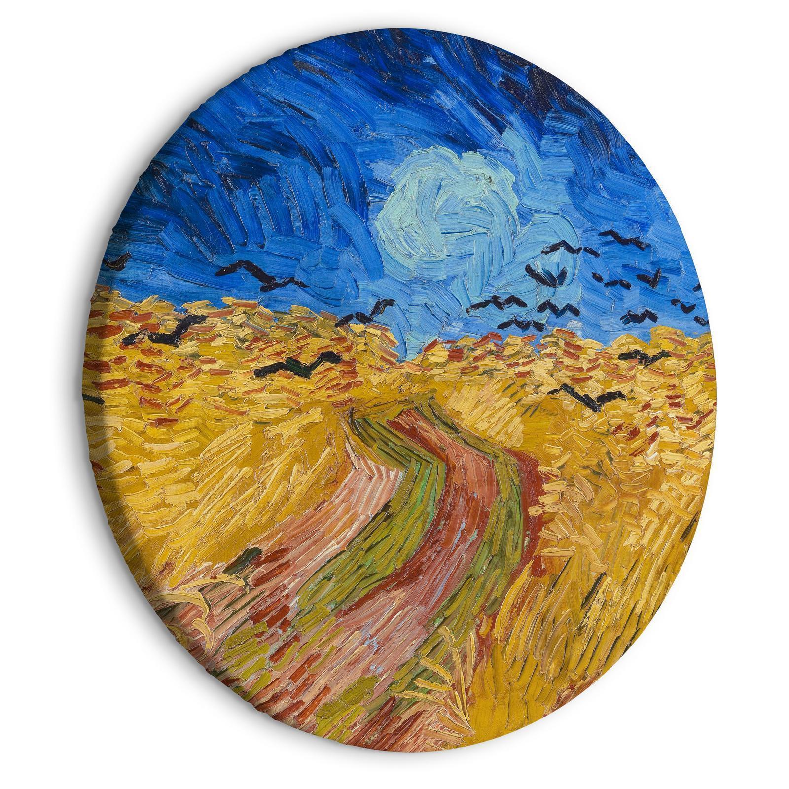 Rund tavla - Wheat Field With Crows, Vincent Van Gogh - Summer Countryside Landscape-Runda tavlor-Artgeist-peaceofhome.se