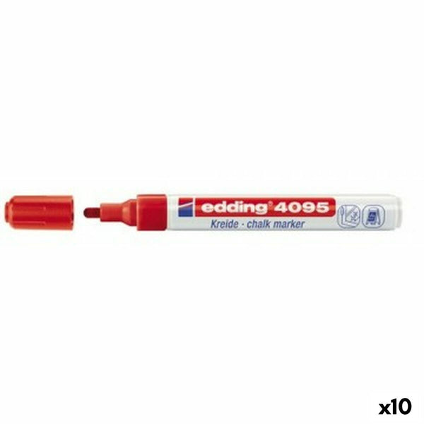 Flytande kritamarkör Edding 4095 Röd (10 antal)-Kontor och Kontorsmaterial, Kulspetspennor, pennor och skrivverktyg-Edding-peaceofhome.se