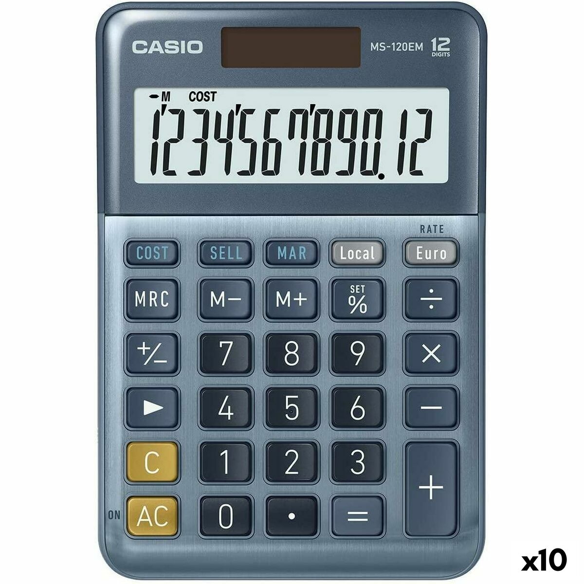 Kalkylator Casio MS-100EM Blå (10 antal)-Kontor och Kontorsmaterial, Kontorselektronik-Casio-peaceofhome.se